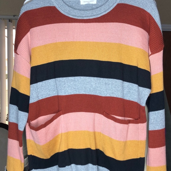 NWT Sophie Rue Demanda Striped Crewneck Sweater  M - Picture 3 of 10